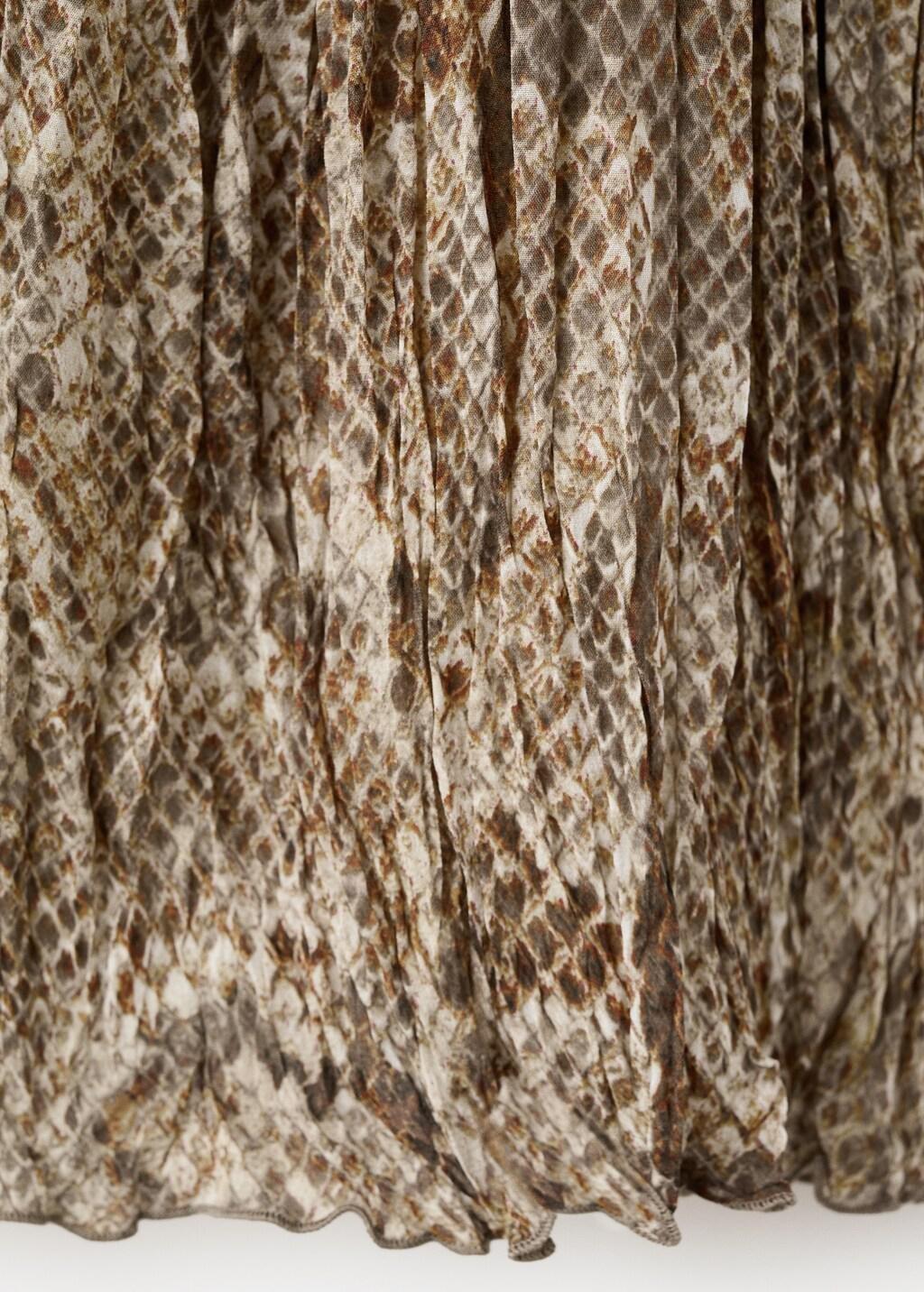 Khaki Flowy Animal Print Dress, Beige - Khaki, large image number 5