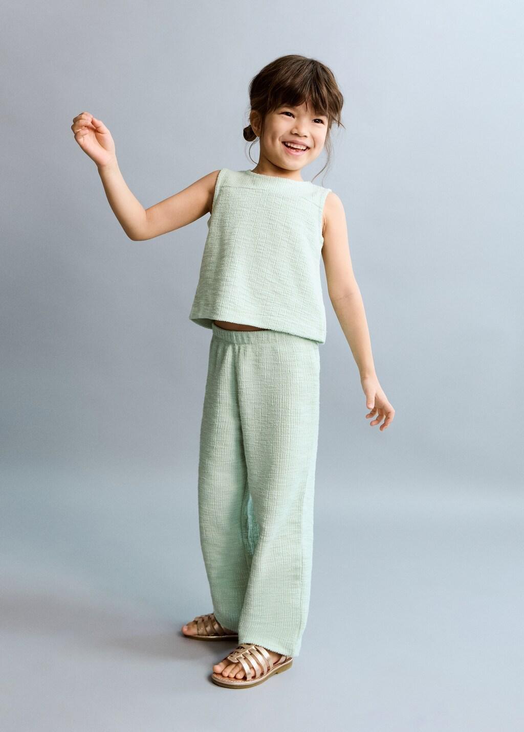 Turquoise Knit Strap Top, Baby Girl, Turquoise - Aqua, large image number 0