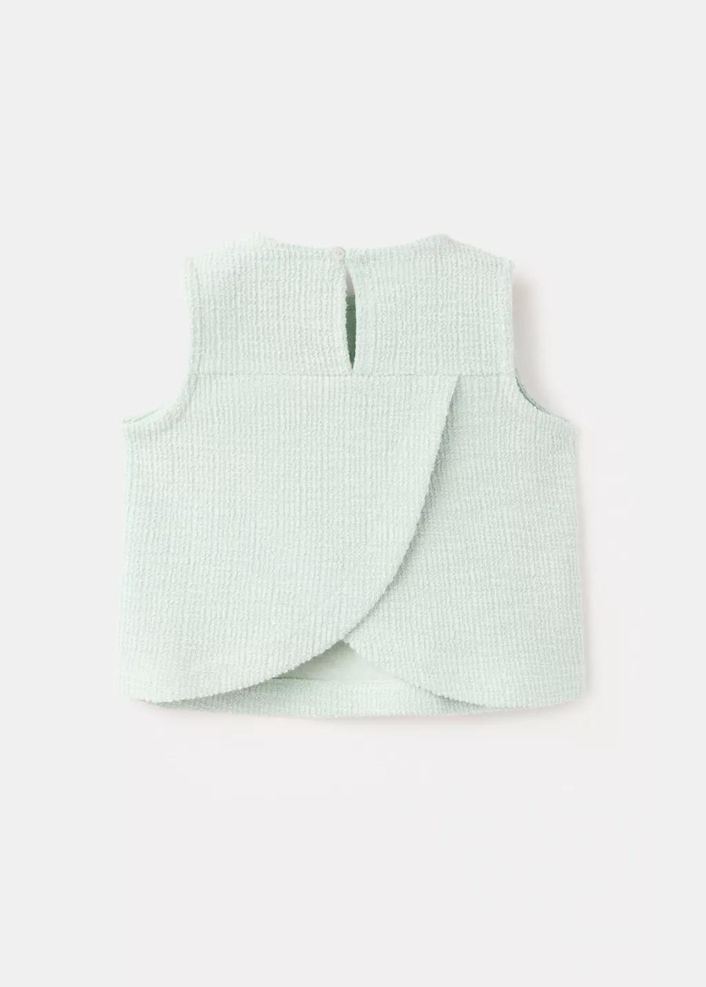 Turquoise Knit Strap Top, Baby Girl, Turquoise - Aqua, large image number 2