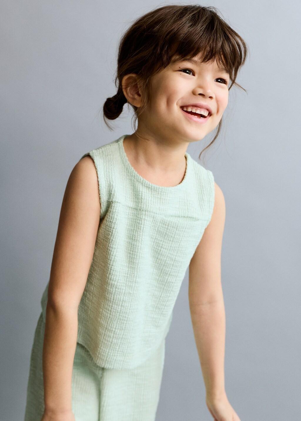 Turquoise Knit Strap Top, Baby Girl, Turquoise - Aqua, large image number 3