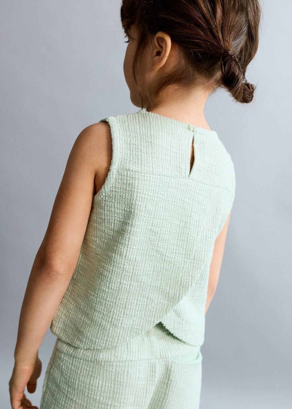 Turquoise Knit Strap Top, Baby Girl, Turquoise - Aqua, large image number 4