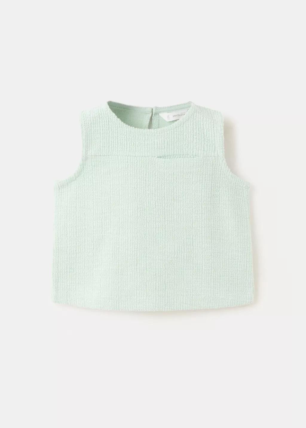 Turquoise Knit Strap Top, Baby Girl, Turquoise - Aqua, large image number 7