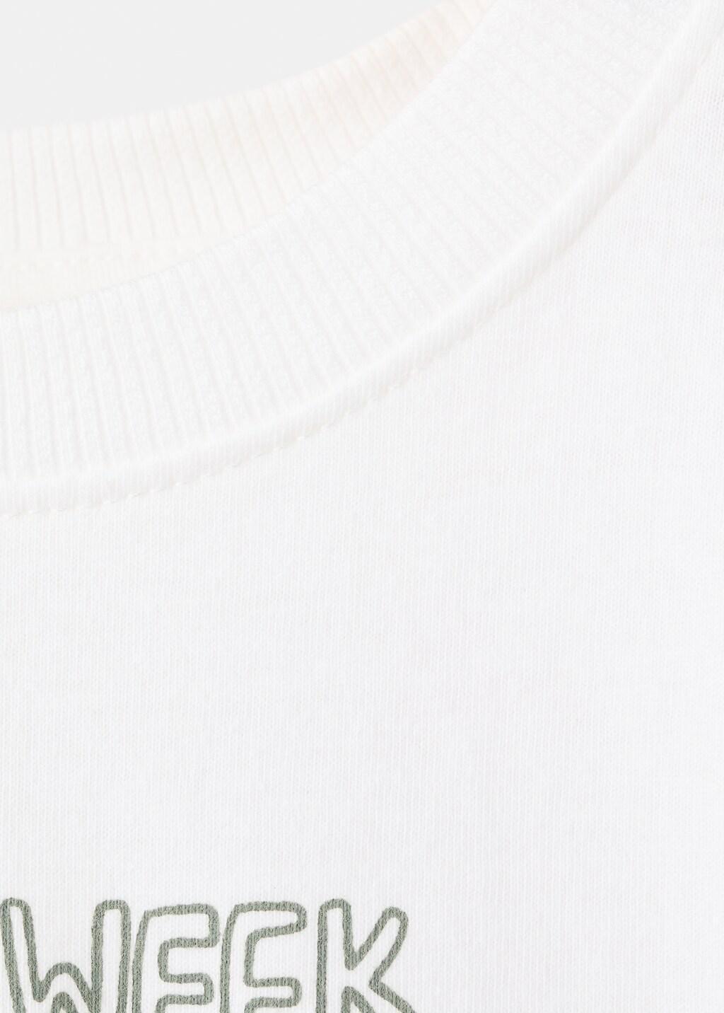 White Printed Cotton-Blend T-Shirt, Baby Boy, White, large image number 0