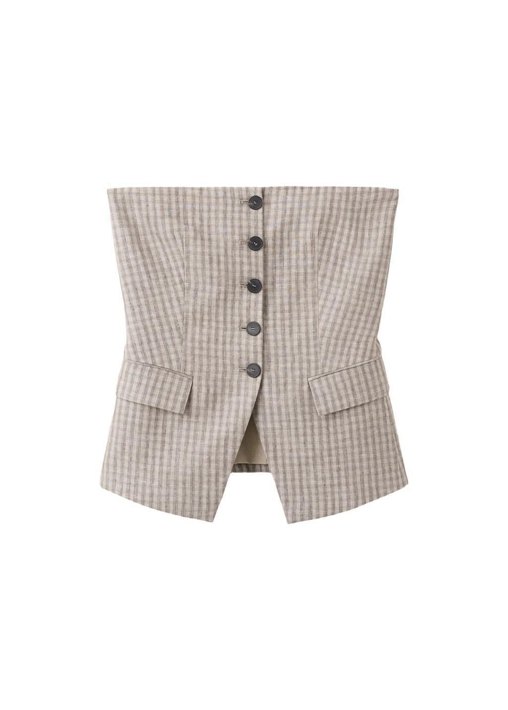 Grey Lt Pastel Bandeau Top With Buttons, 0201_06, large image number 6