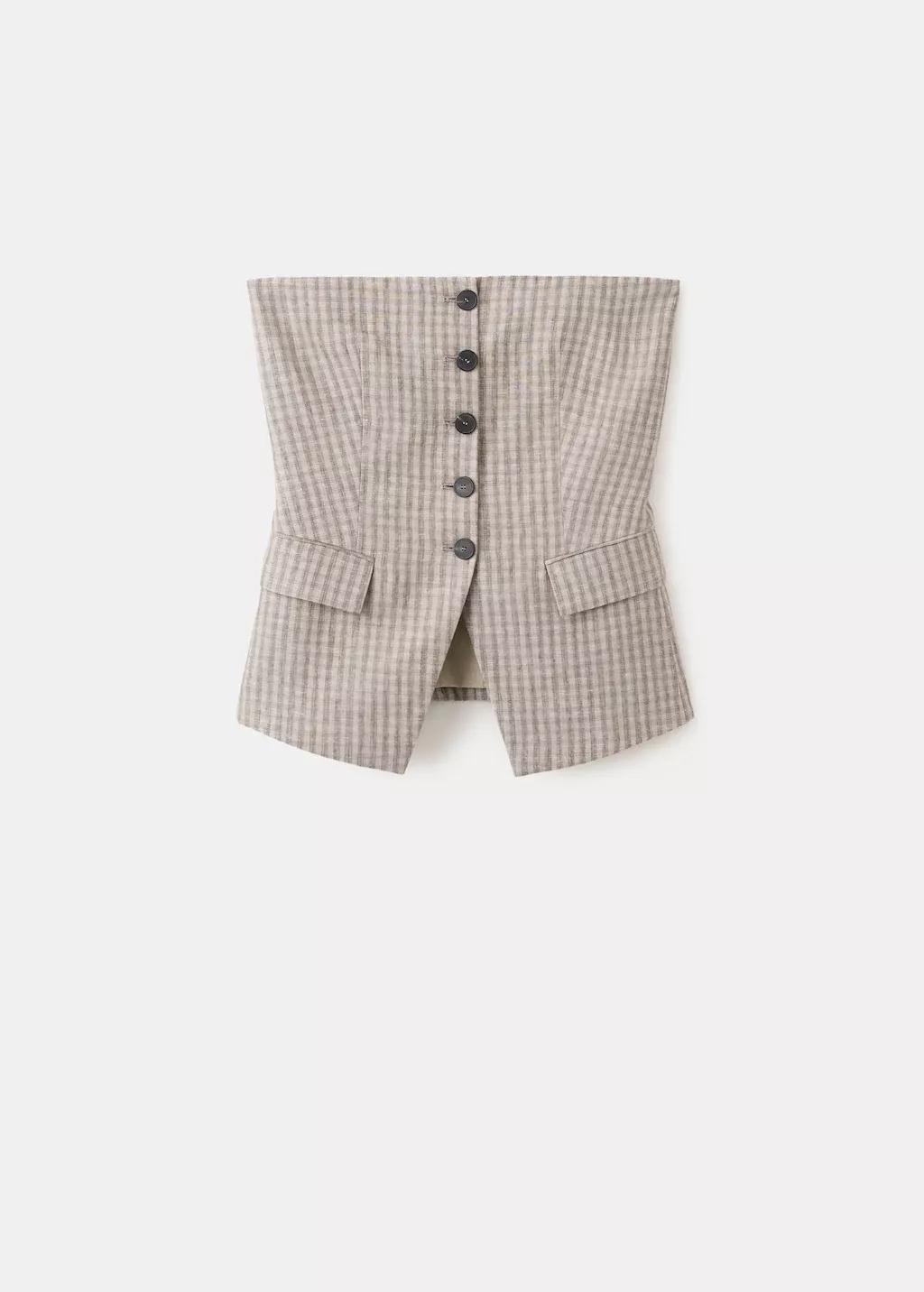 Grey Lt Pastel Bandeau Top With Buttons, 0201_06, large image number 7
