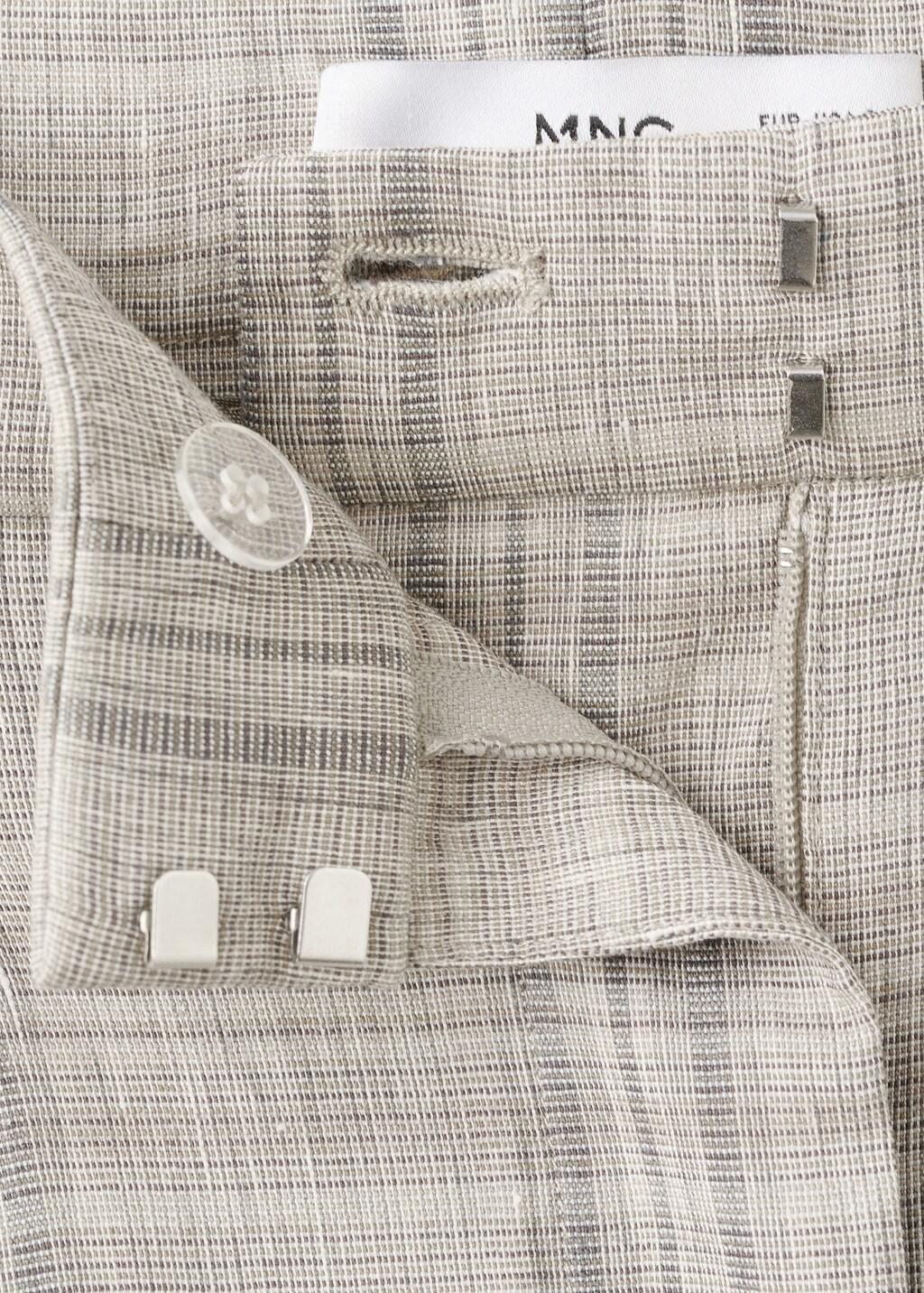 Grey Check Pleated Trousers, 0201_06, large image number 1