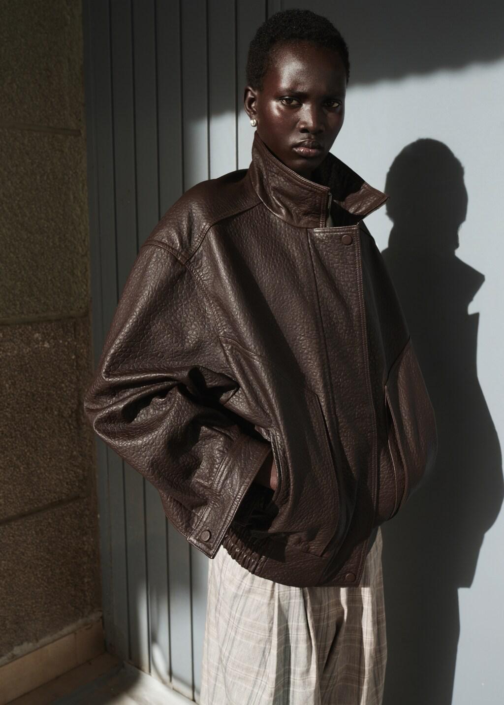 Grey Check Pleated Trousers, 0201_06, large image number 3