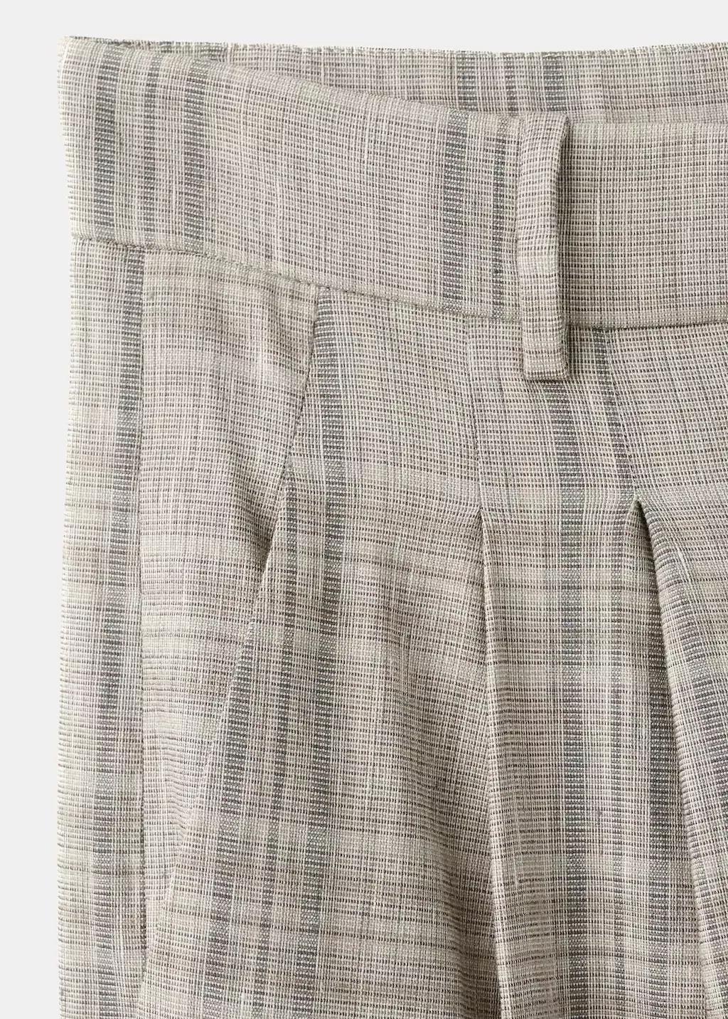 Grey Check Pleated Trousers, 0201_06, large image number 4