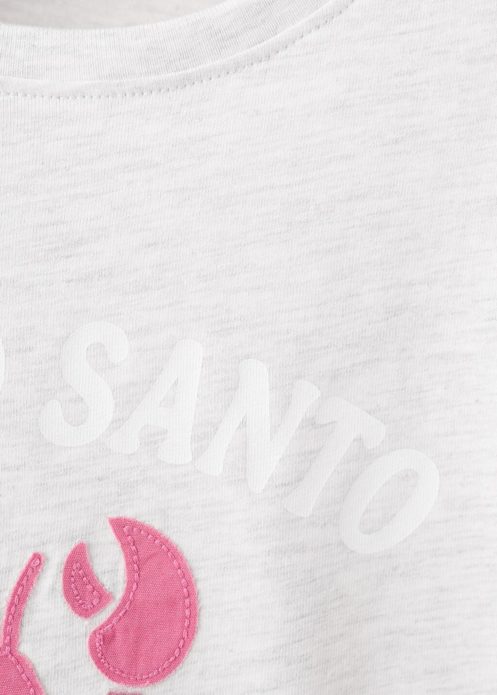 Grey Lt Pastel Printed Cotton-Blend T-Shirt, Kids Girl, Light Pastel Grey, large image number 1