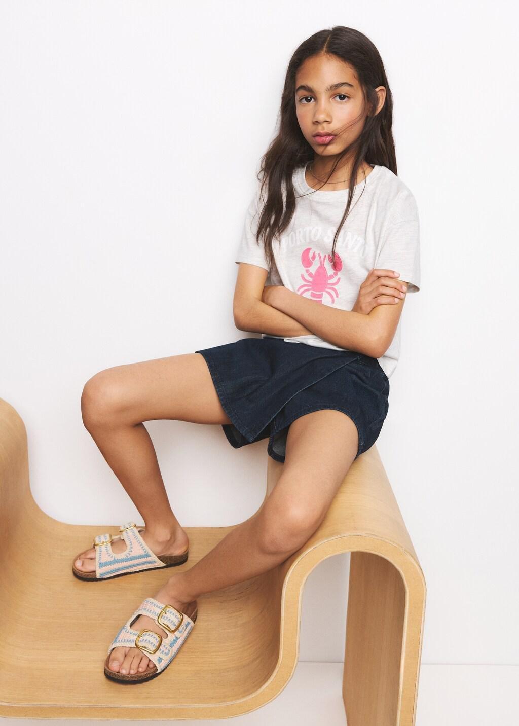 Grey Lt Pastel Printed Cotton-Blend T-Shirt, Kids Girl, Light Pastel Grey, large image number 4