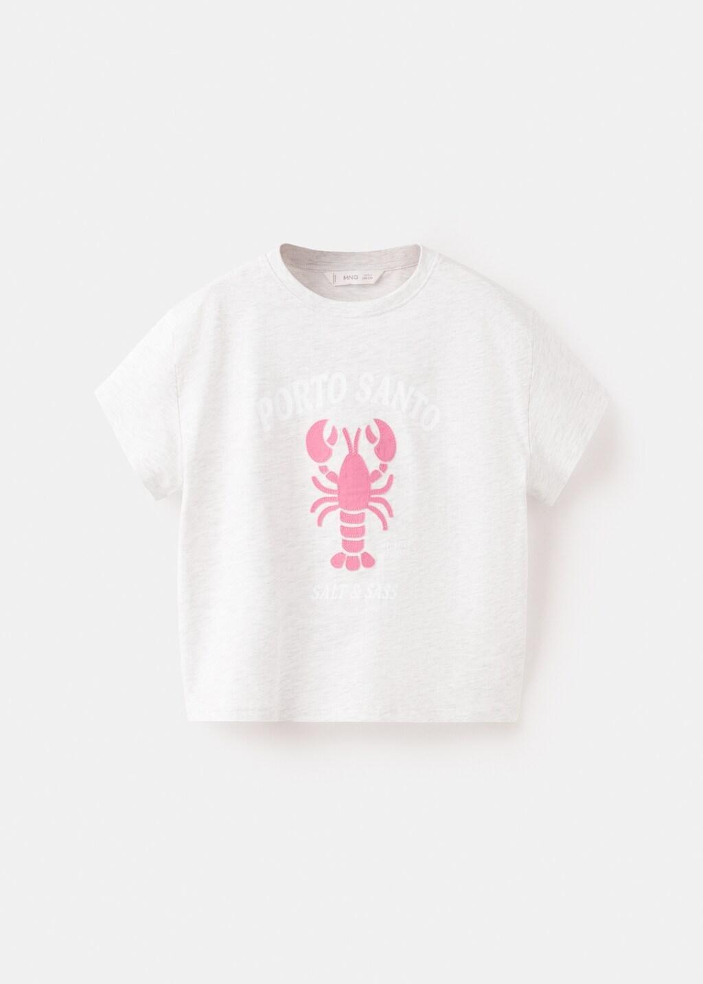 Grey Lt Pastel Printed Cotton-Blend T-Shirt, Kids Girl, Light Pastel Grey, large image number 7