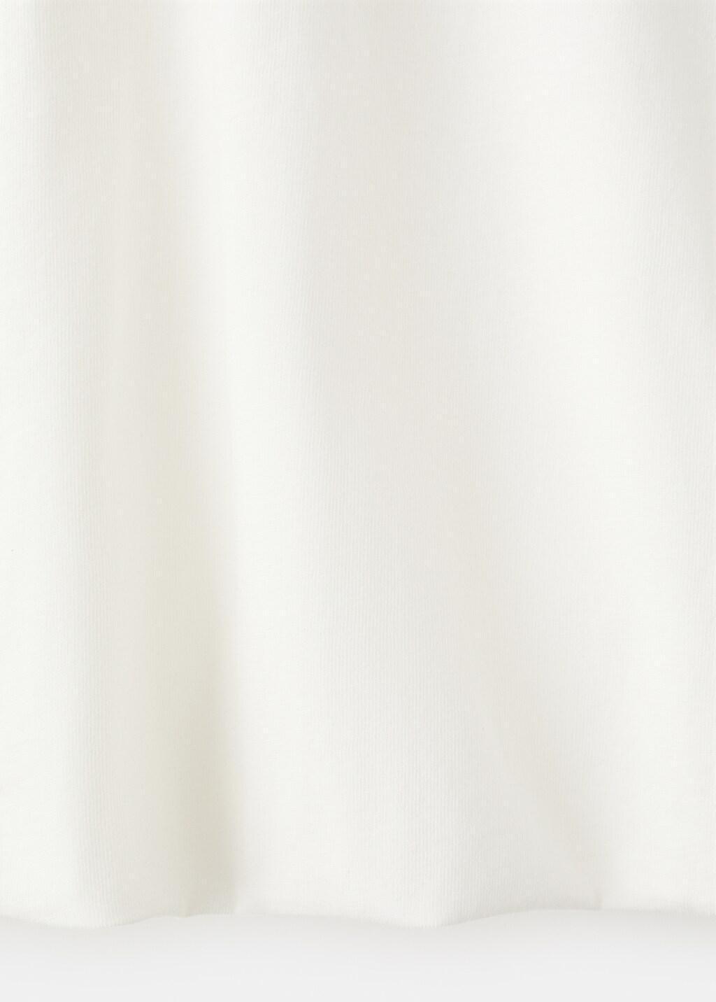 White Cotton T-Shirt With Embroidered Sleeves, Kids Girl, Natural White, medium