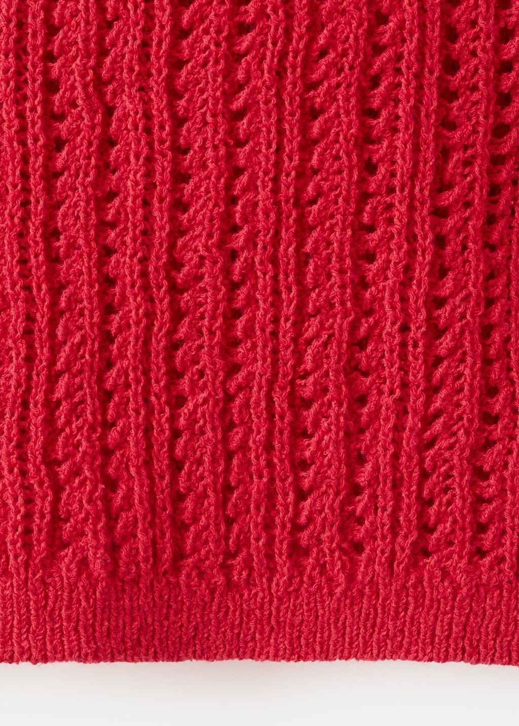 Openwork knit top, Red, large image number 5