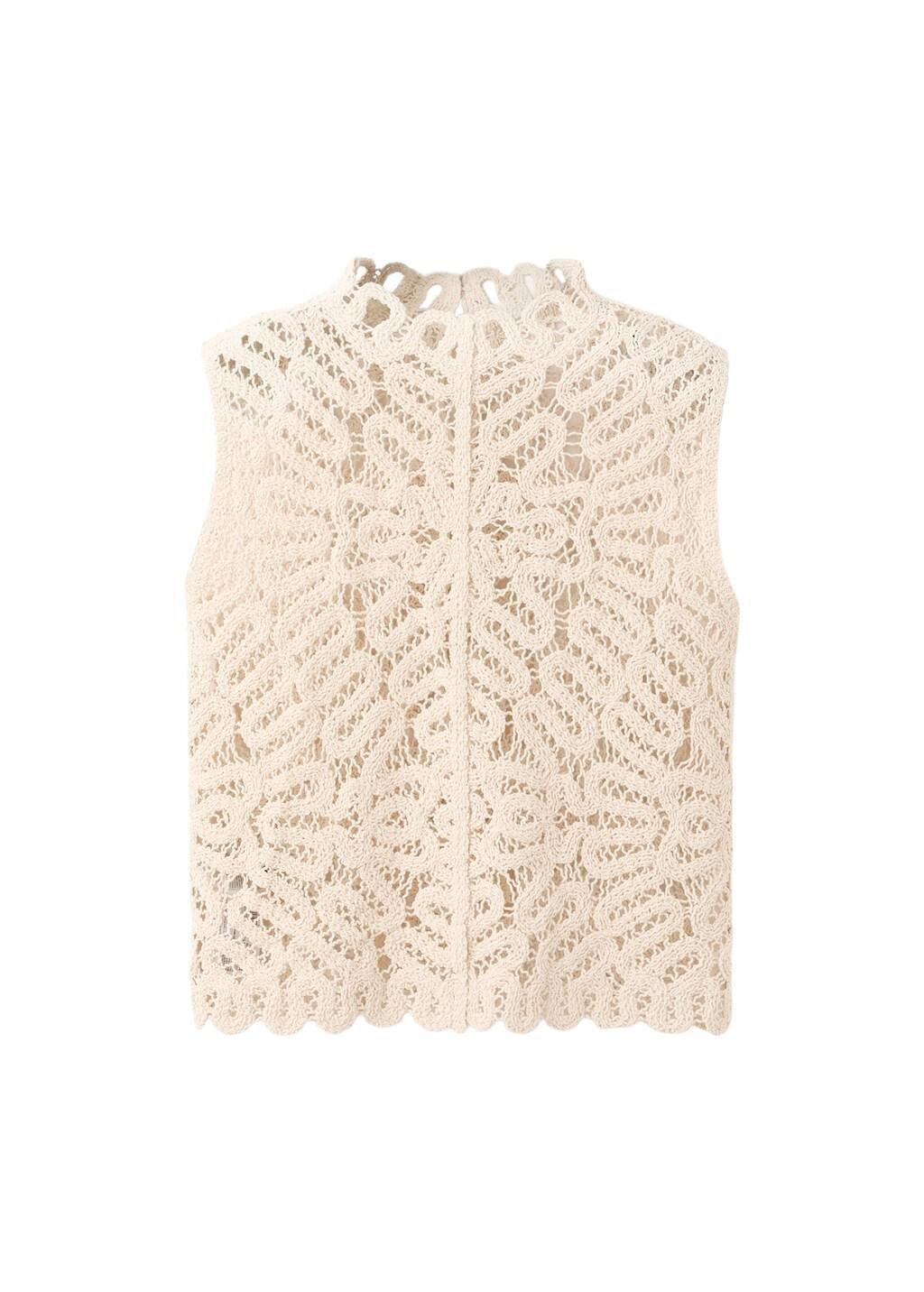 LT PASTEL BROWN Openwork knit top, Light Pastel Brown, large image number 5