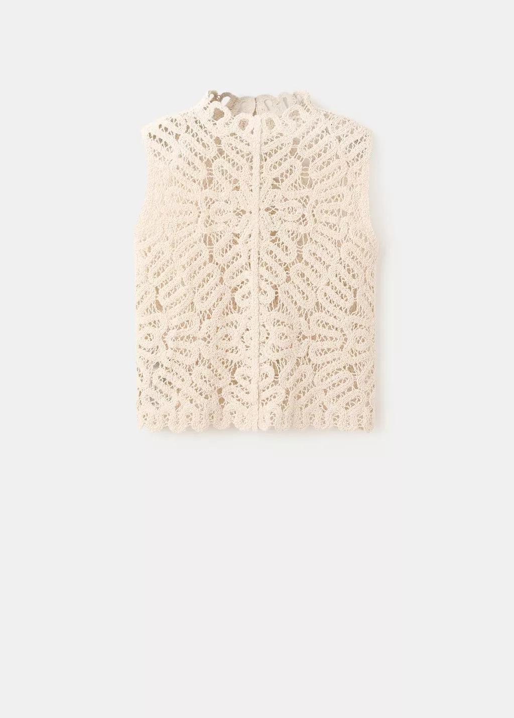 LT PASTEL BROWN Openwork knit top, Light Pastel Brown, large image number 8
