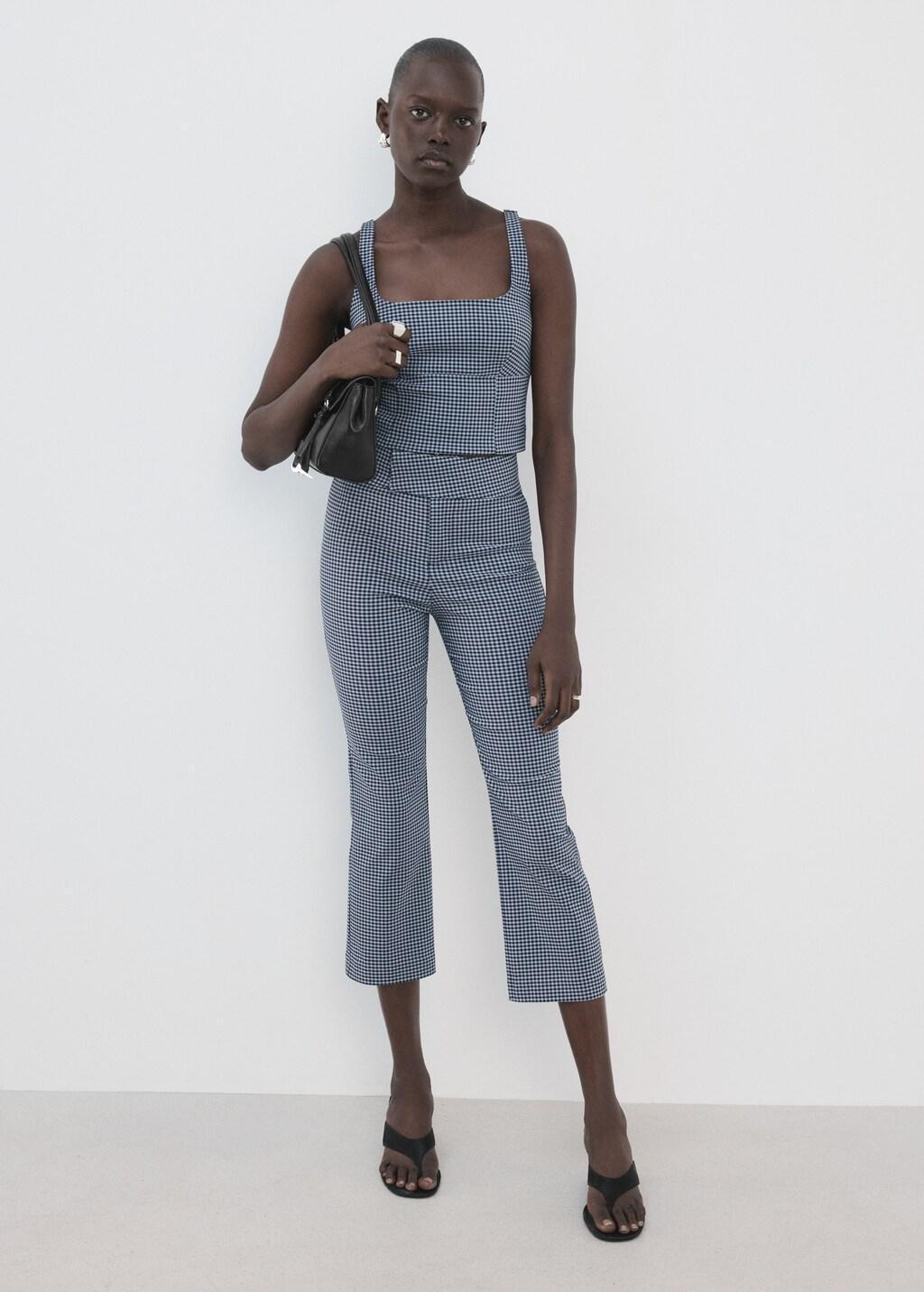 Blue Vichy Top, Medium Blue, large image number 0