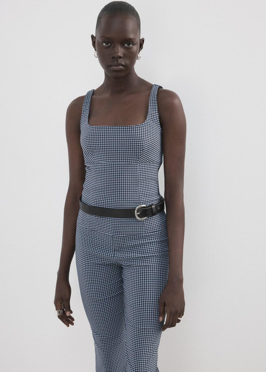 Blue Vichy Top, Medium Blue, large image number 3