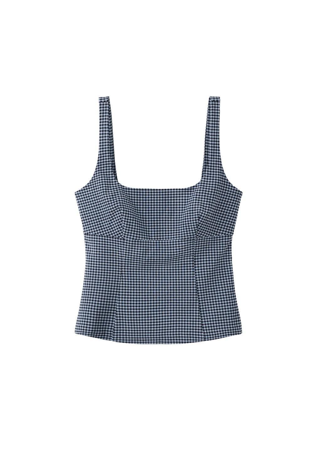 Blue Vichy Top, Medium Blue, large image number 6