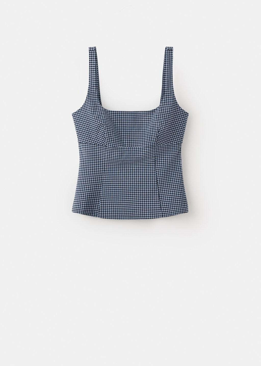 Blue Vichy Top, Medium Blue, large image number 7