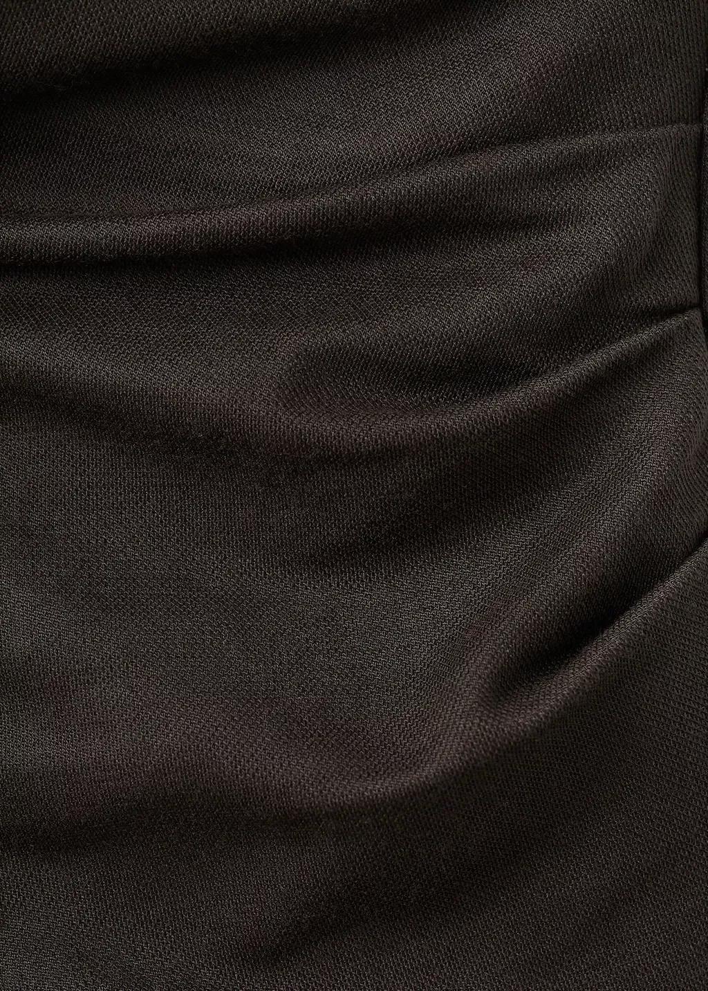 Brown Ruched Wrap Top, Brown, large image number 1