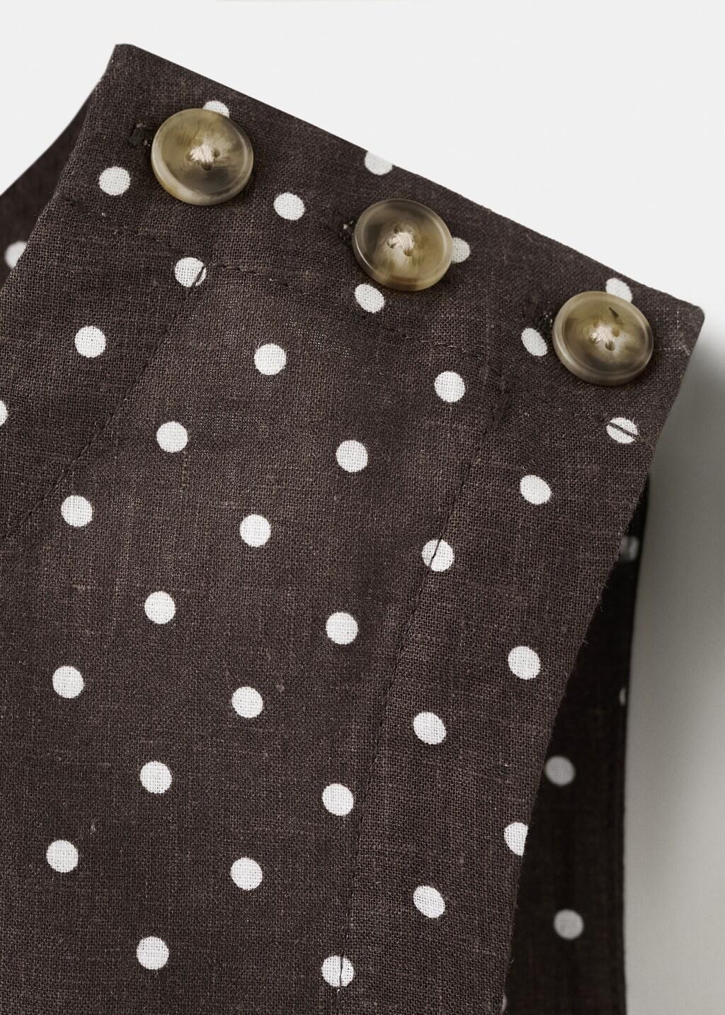 Black Linen Polka Dot Top, 0201_99, large image number 1