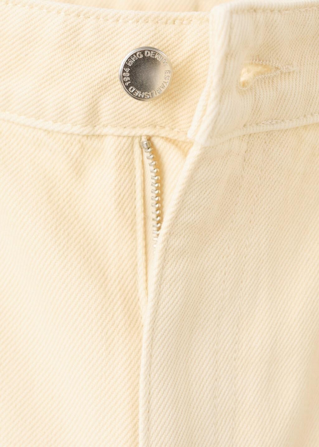 Yellow Embroidered Cut-Out Straight Jeans, 0201_10, large image number 4