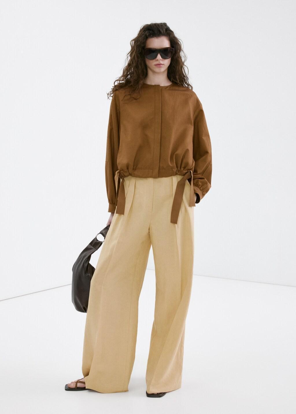 MEDIUM YELLOW Straight mid-rise trousers, Medium Yellow, large image number 0