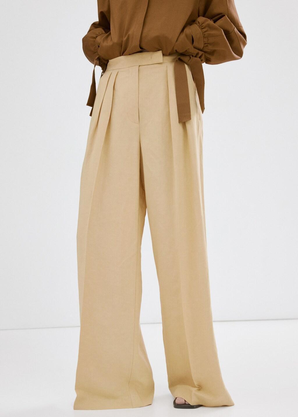 MEDIUM YELLOW Straight mid-rise trousers, Medium Yellow, large image number 3