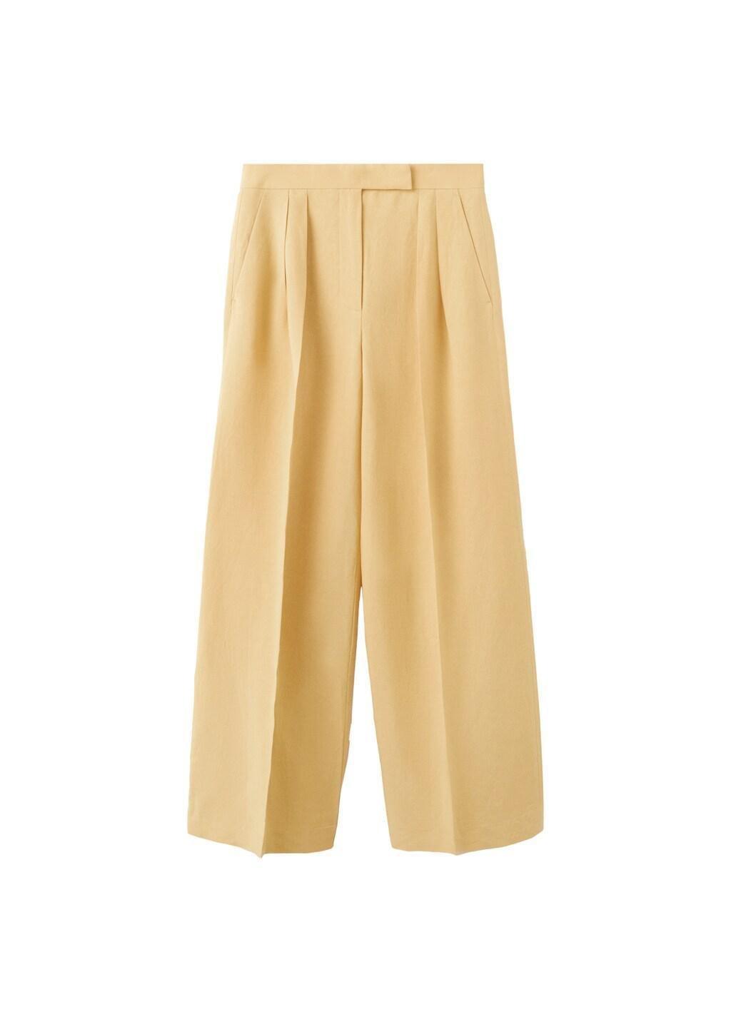 MEDIUM YELLOW Straight mid-rise trousers, Medium Yellow, large image number 7