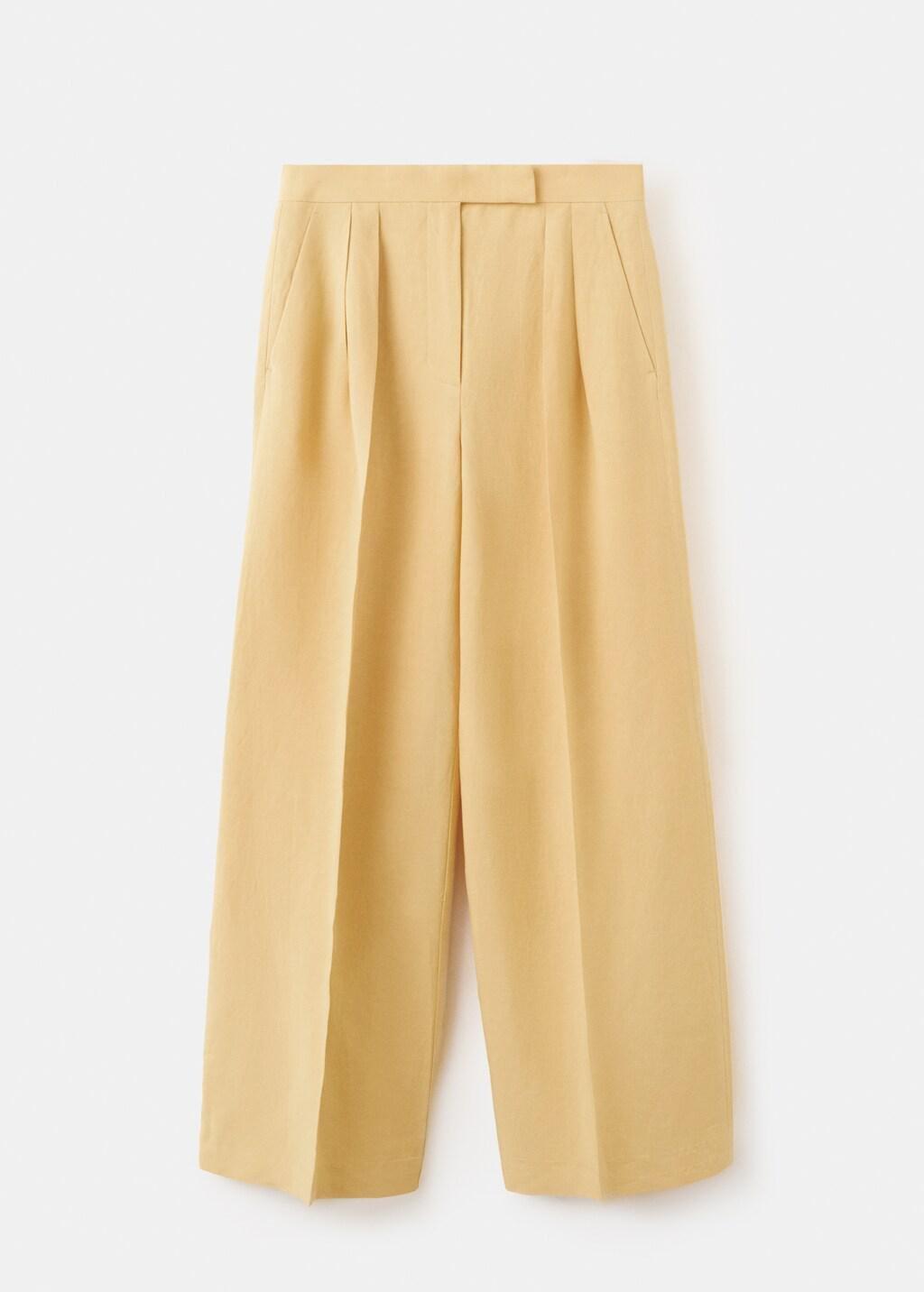 MEDIUM YELLOW Straight mid-rise trousers, Medium Yellow, large image number 8