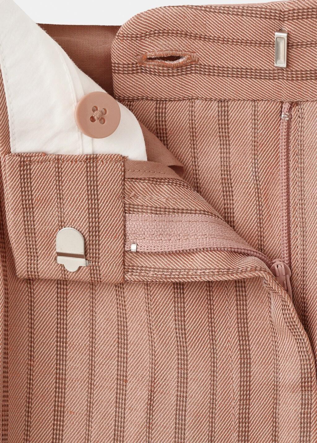 Pink Striped Linen Suit Trousers, 0201_85, large image number 1