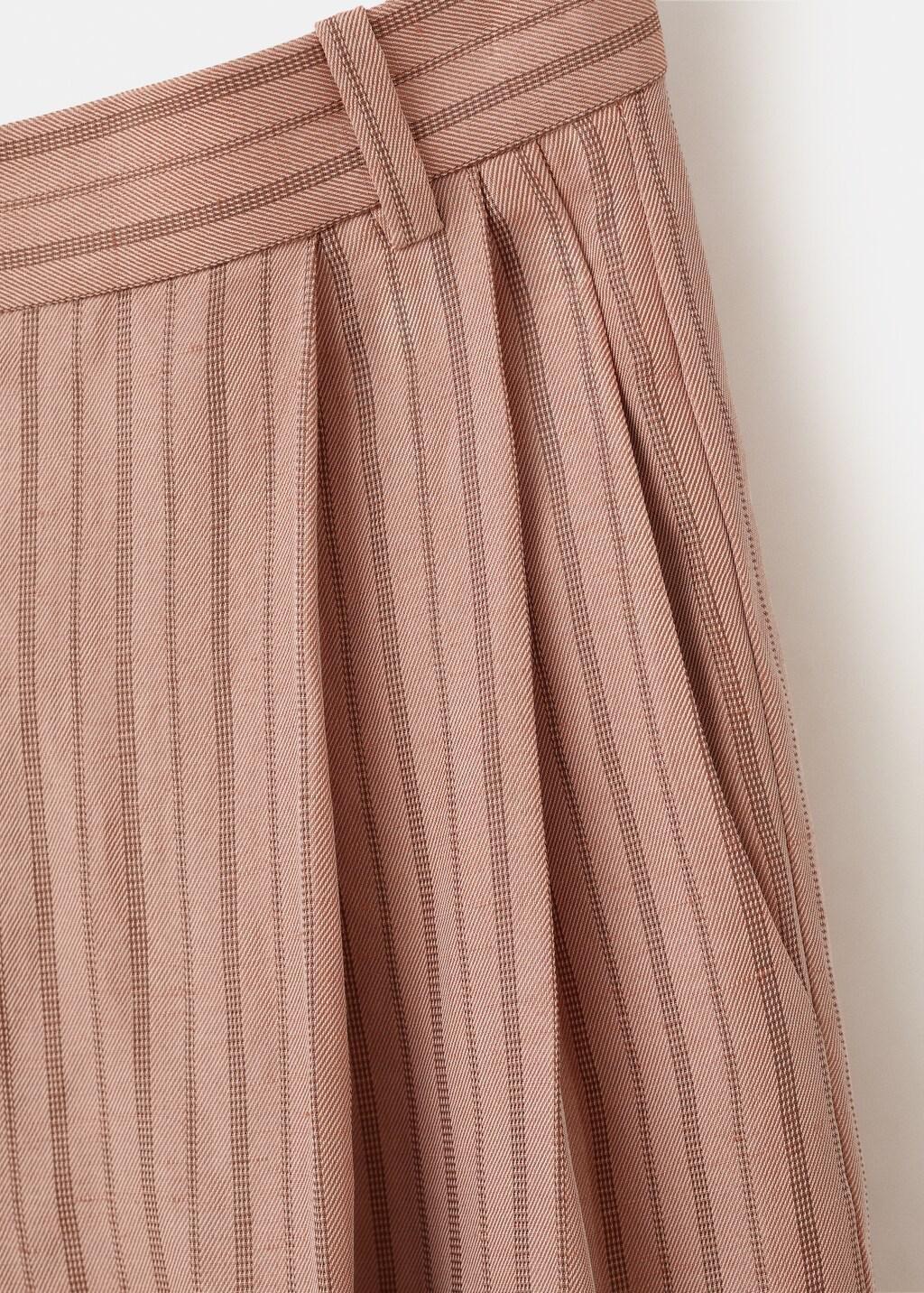Pink Striped Linen Suit Trousers, 0201_85, large image number 5