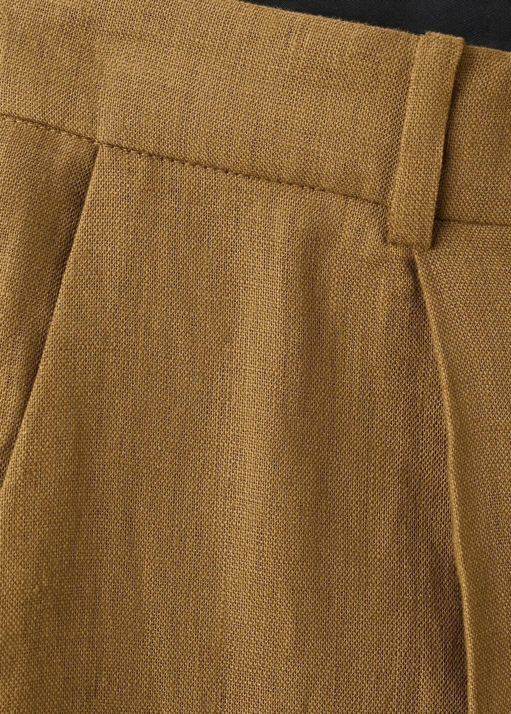 Green Straight-Fit Linen Suit Trousers, 0201_36, large image number 1