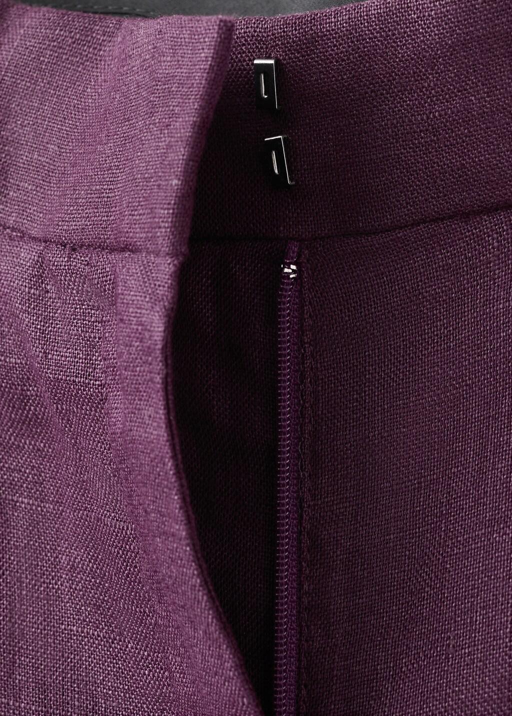 Purple Straight-Fit Linen Suit Trousers, Medium Purple, large image number 1