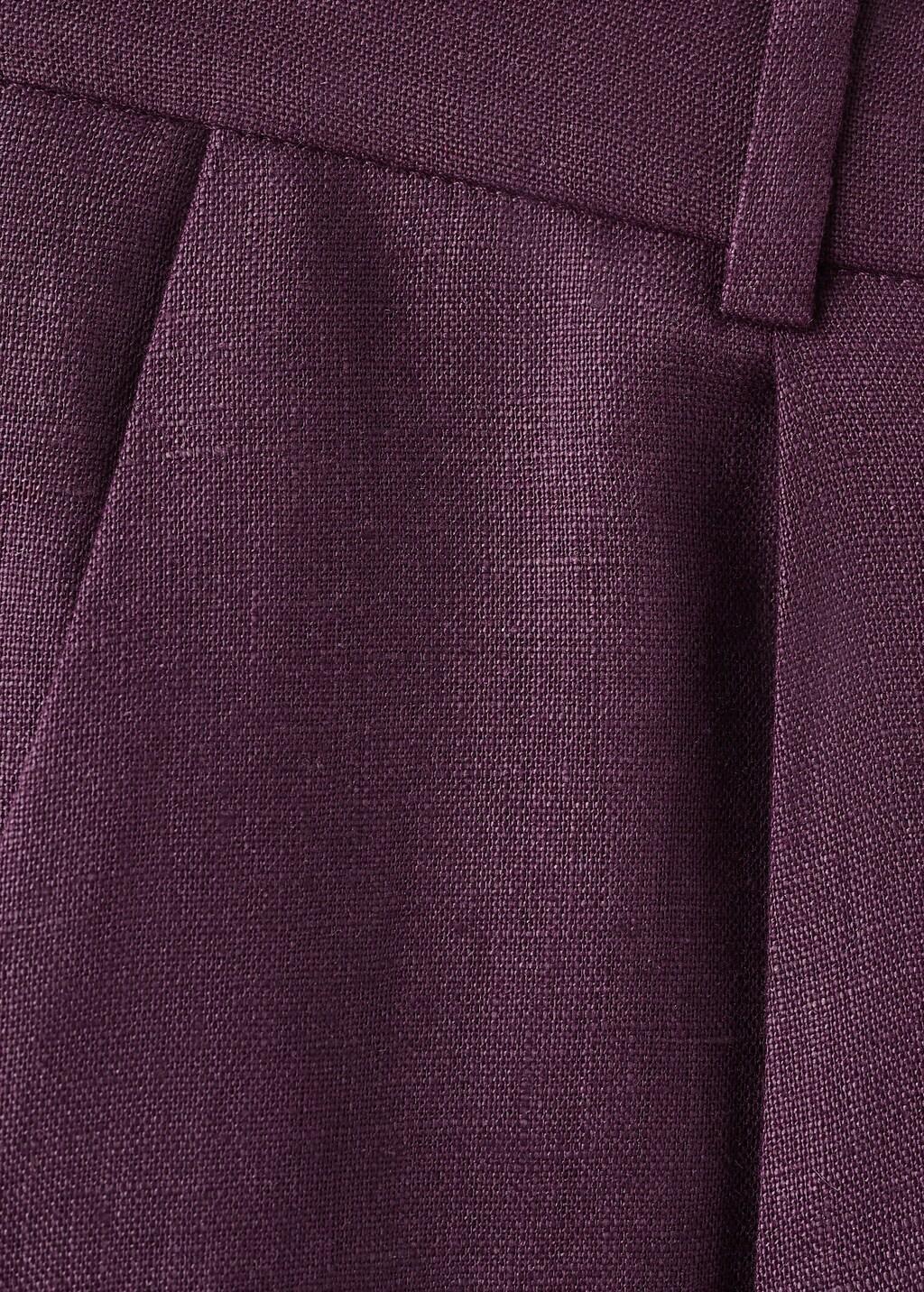 Purple Straight-Fit Linen Suit Trousers, Medium Purple, large image number 5