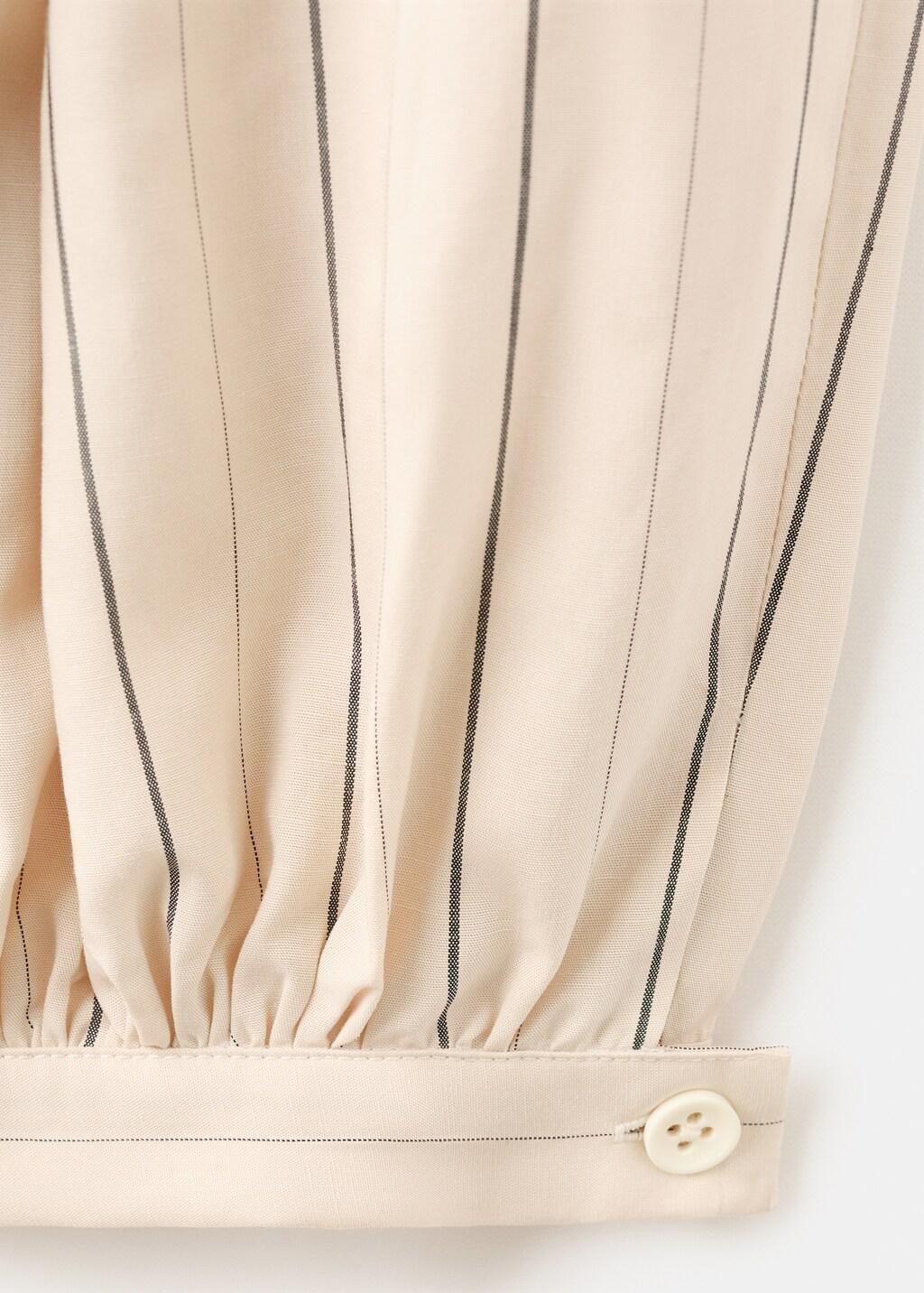 Cream Striped Lyocell Balloon Pants, 0201_05, large image number 1