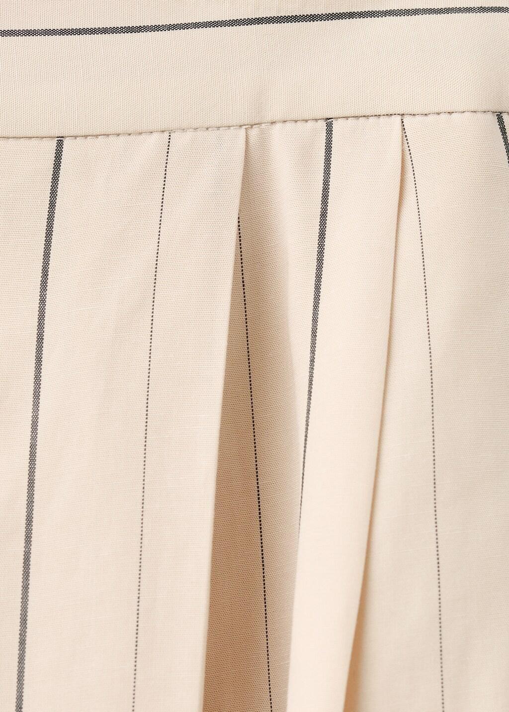 Cream Striped Lyocell Balloon Pants, 0201_05, large image number 5