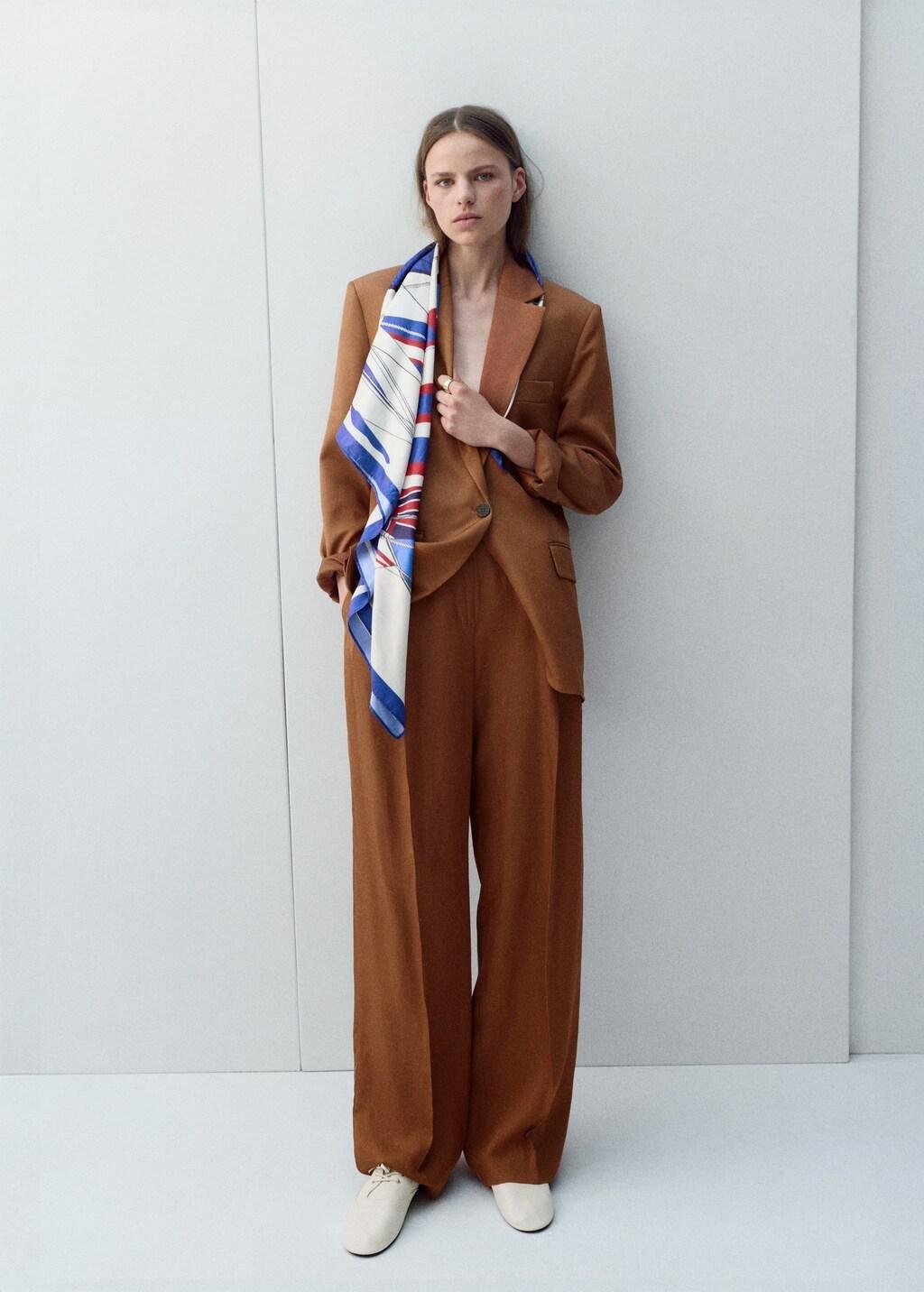 Orange Straight-Fit Suit Trousers, Rust - Copper, large image number 0