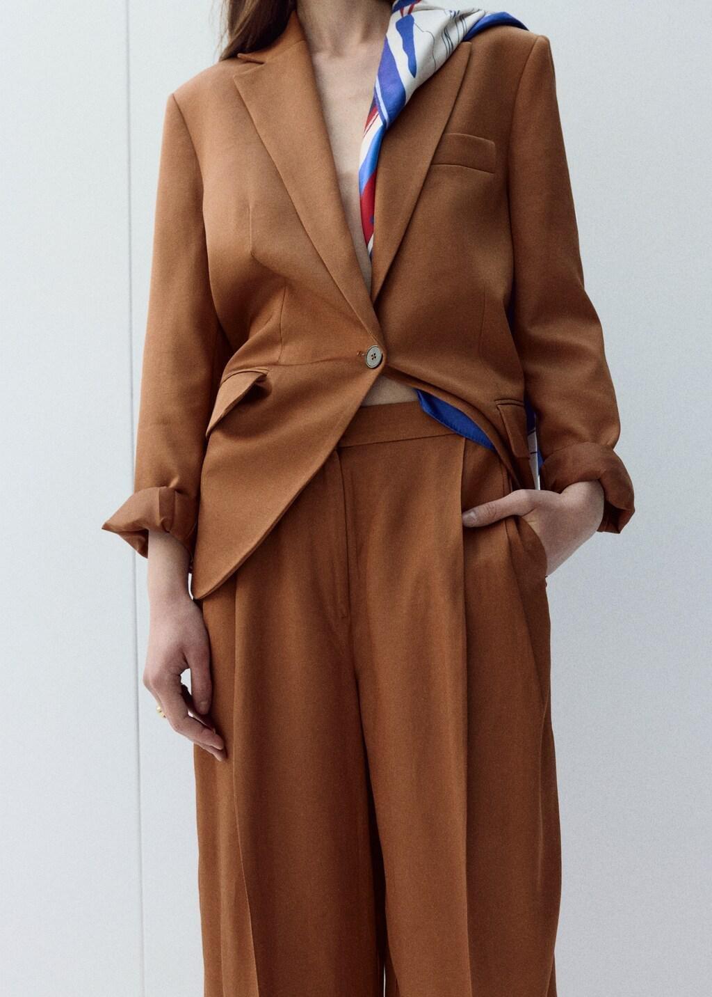 Orange Straight-Fit Suit Trousers, Rust - Copper, large image number 3