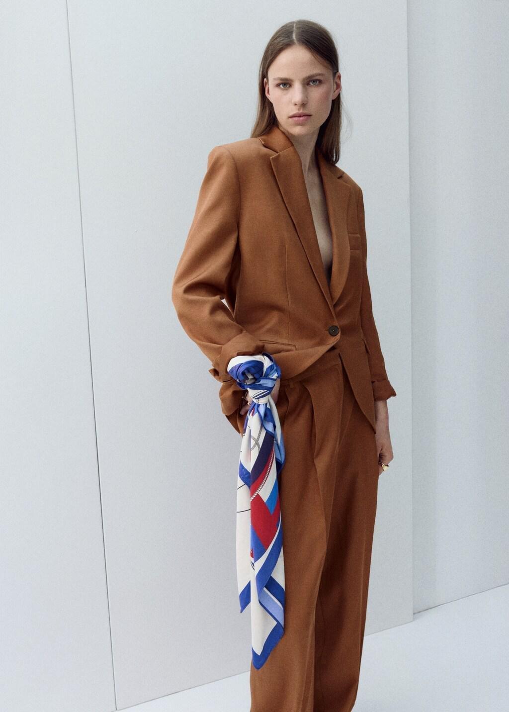 Orange Straight-Fit Suit Trousers, Rust - Copper, large image number 4