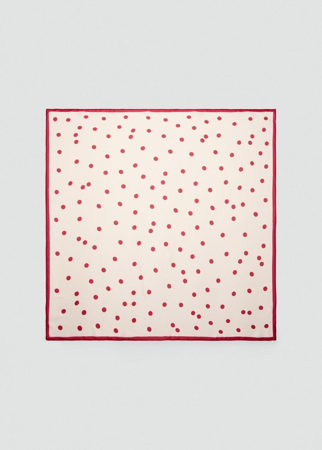 Red Satin Check-Print Scarf, Red, large image number 3