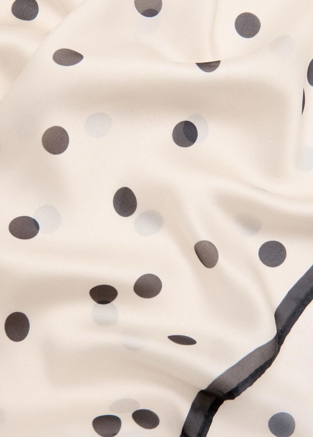 Black Satin Check-Print Scarf, Black, large image number 2