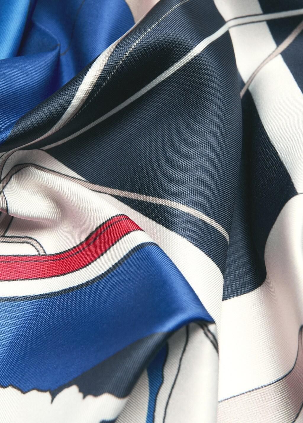 NAVY Boat print scarf, Navy, large image number 1