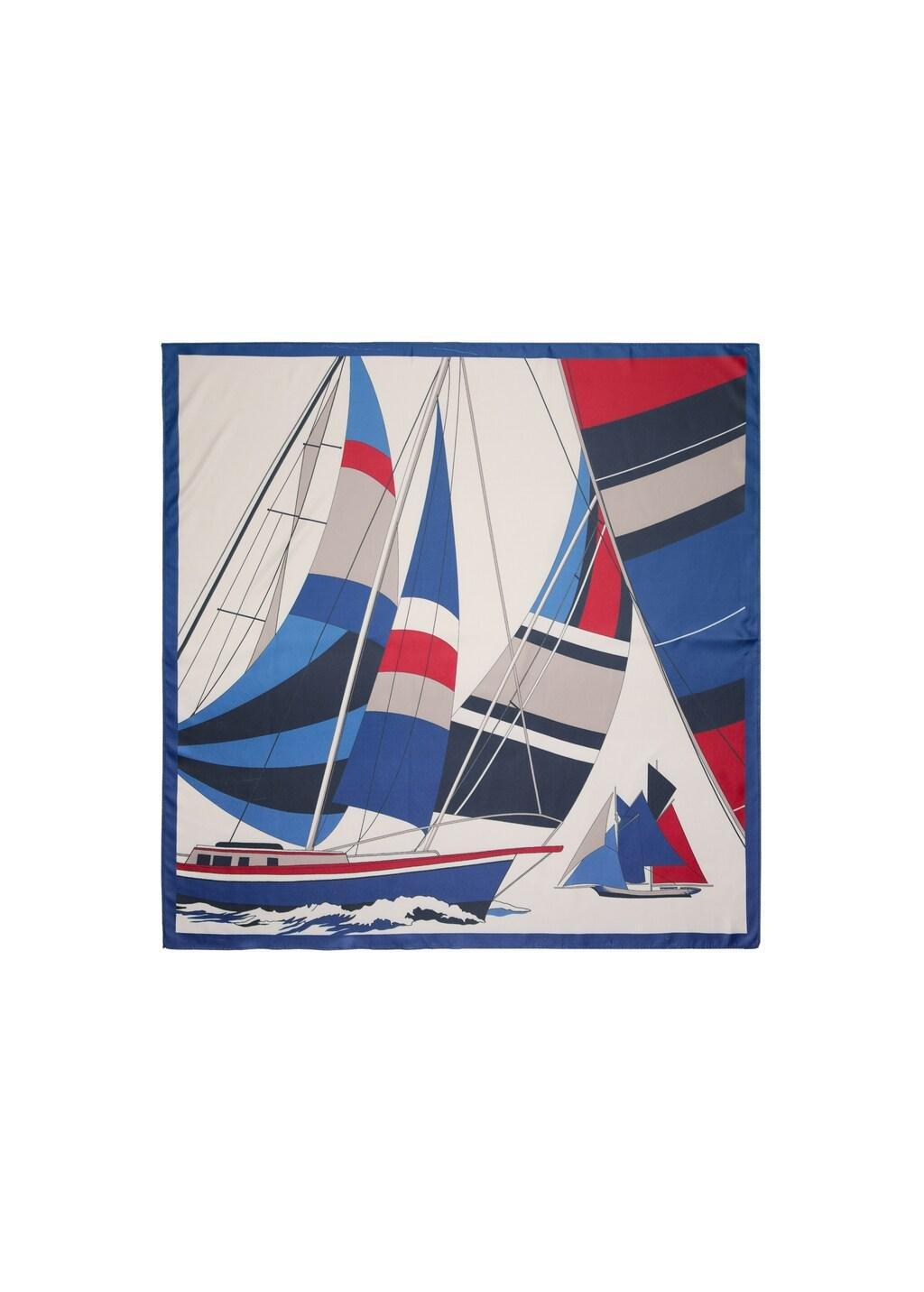 NAVY Boat print scarf, Navy, large image number 3