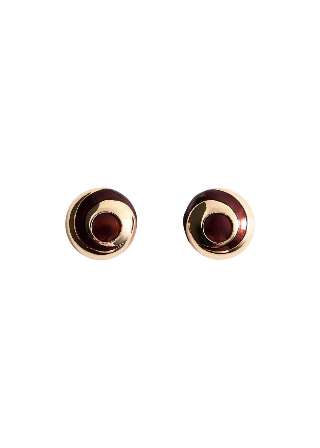 Gold Embossed Spiral Earrings, Gold, large image number 1