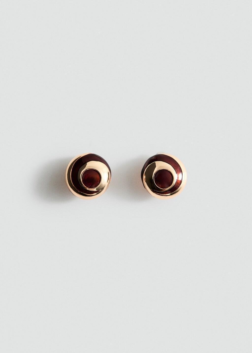 Gold Embossed Spiral Earrings, Gold, large image number 2