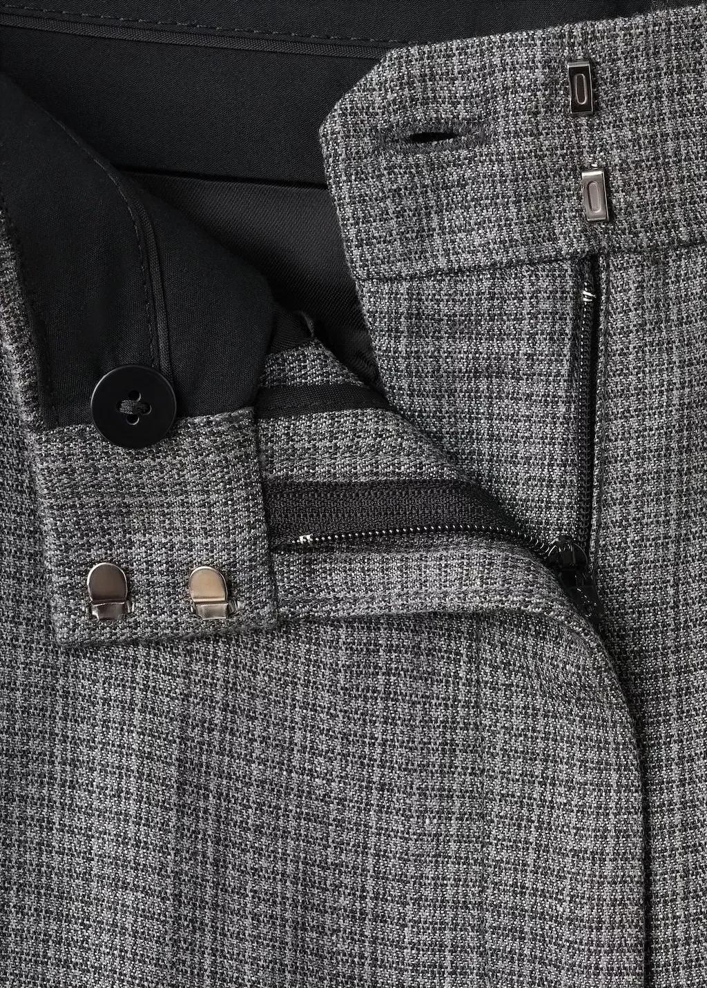 Black Straight-Fit Linen-Blend Suit Trousers, Black, medium