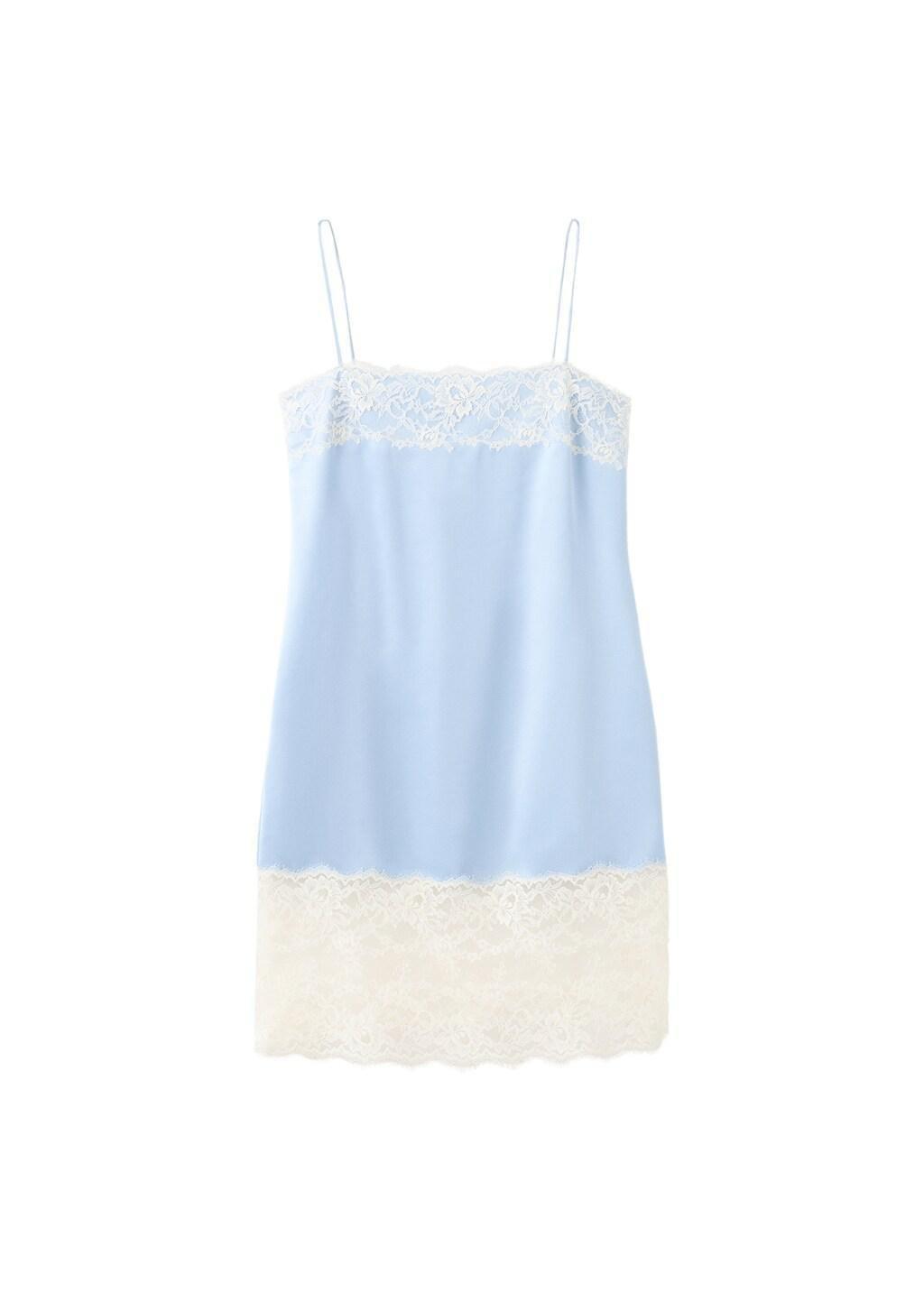 Blue Lt Pastel Lace Camisole Dress, Light-Pastel Blue, large image number 7