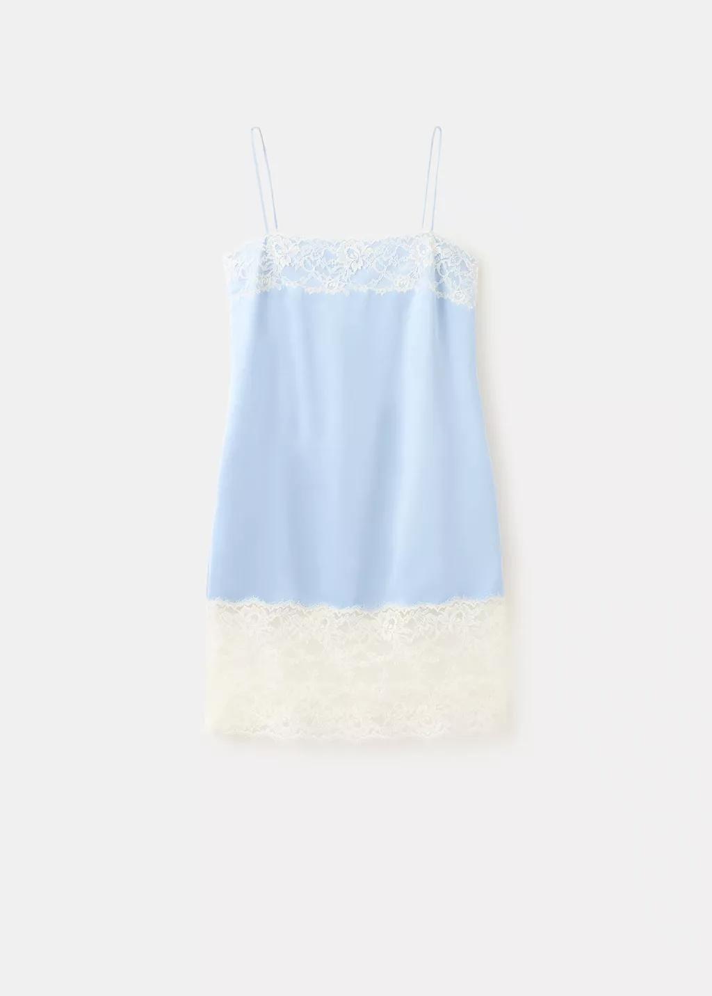 Blue Lt Pastel Lace Camisole Dress, Light-Pastel Blue, large image number 8
