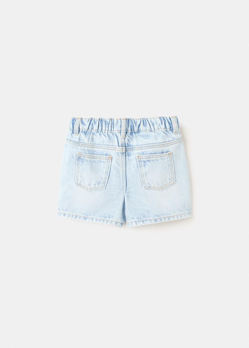 Blue Denim Bermuda Shorts With Drawstring, Baby Boy, Open Blue, medium